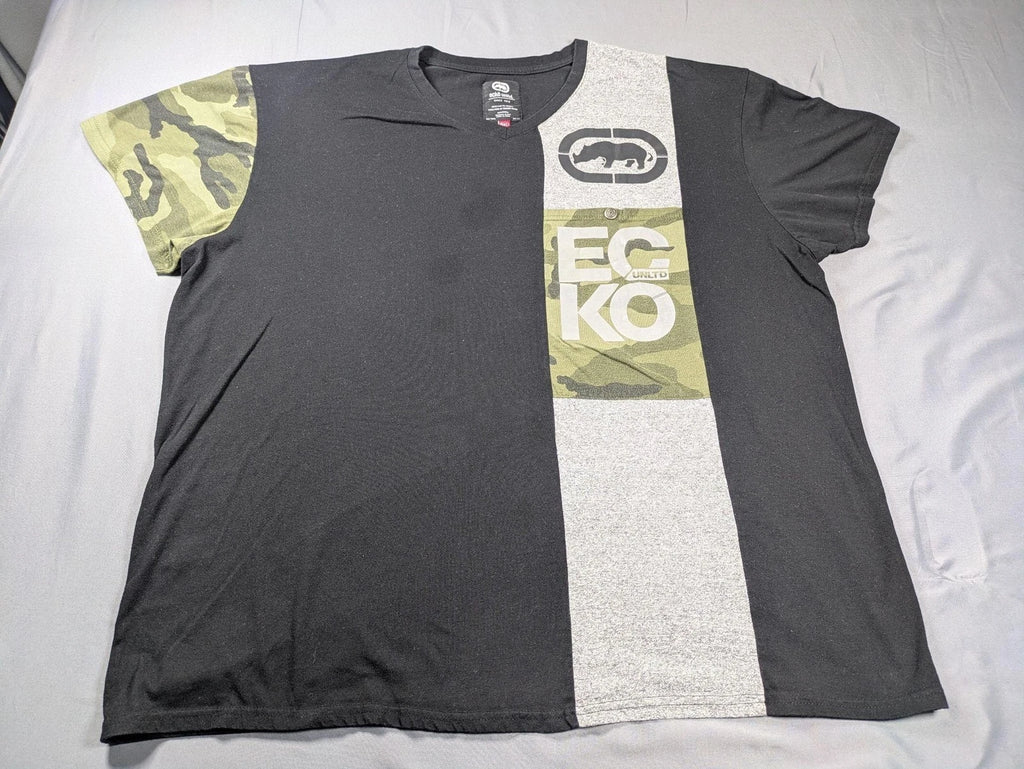 Vintage Ecko Unltd Shirt Mens 5XL Black Camo Short Sleeve Pocket Tee Rhino Y2K