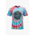 Chinatown Market Mens Large Tie Dye Graphic T-Shirt Red Blue Grey Spiral Logo