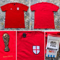 Vtg 2006 Adidas England UK Retro 1974 FIFA Soccer T-Shirt Men's Sz Small Red