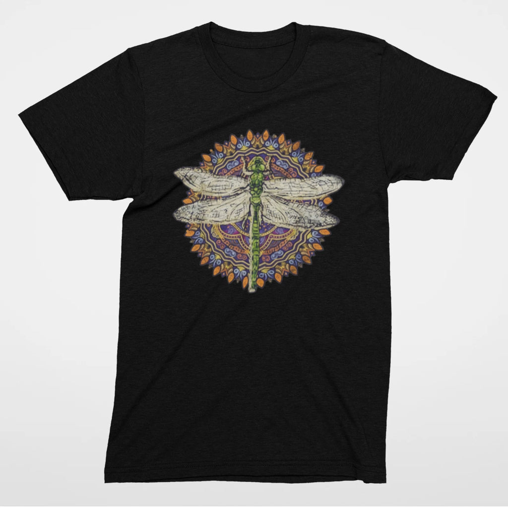 Psychedelic Dragonfly Shirt Mandala Vintage Boho Graphic Tee