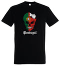 Portugal Football Skull I T-Shirt Portuguese Soccer Flag World Championship