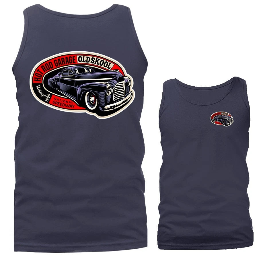 Hot Rod Old Skool Garage Classic Vintage Car Vehicle Tank Top