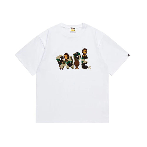 A Bathing Ape tshirt Bape tee White/Black S/M/L/XL/XXL New