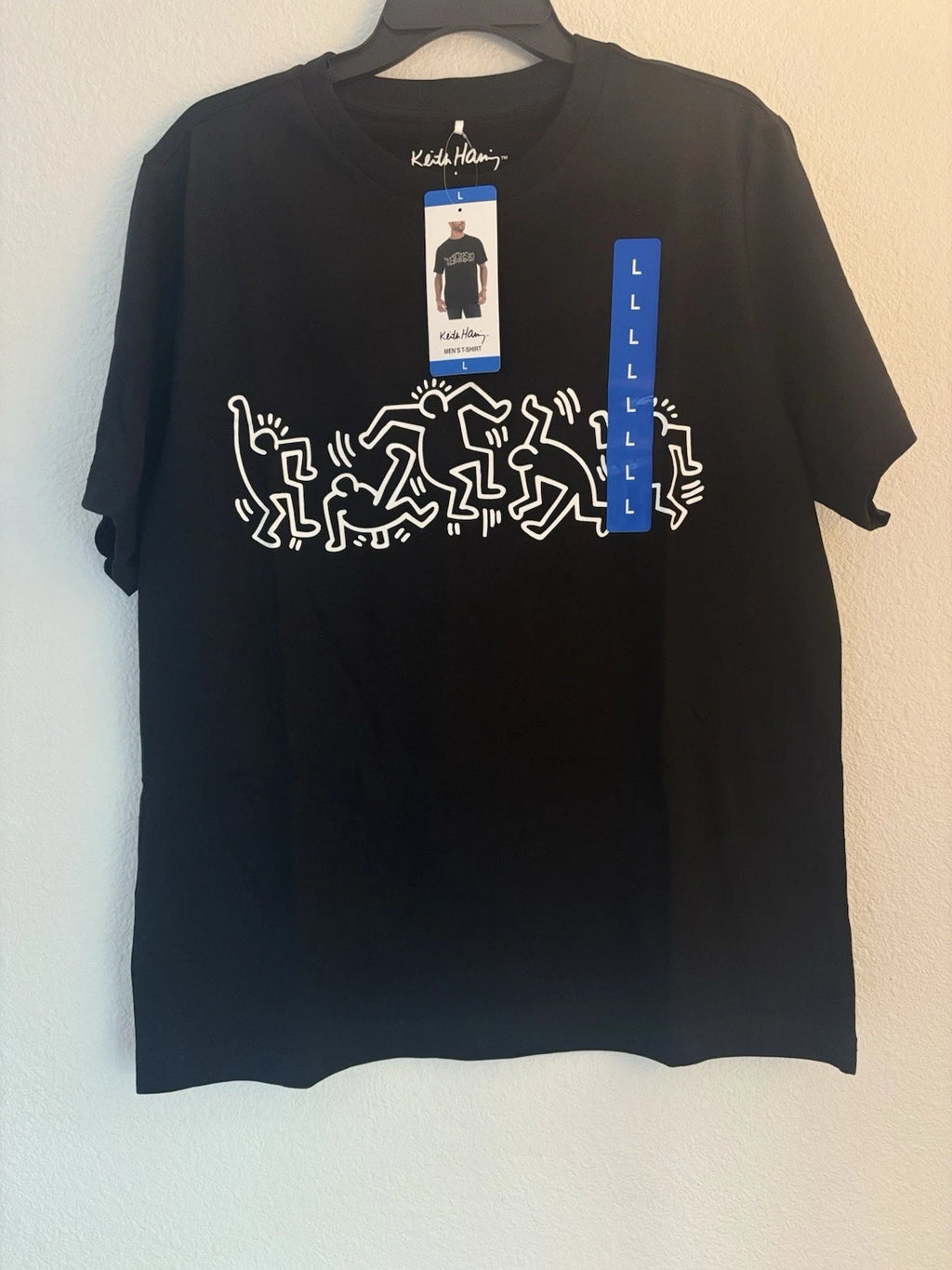 Keith Haring Graphic Tee Shirt Mens Large Black Cotton NWT