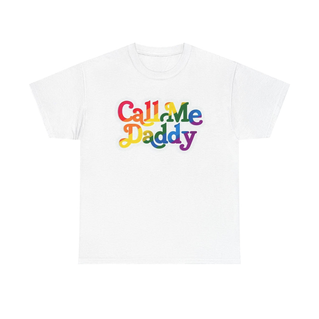 Call Me Daddy T-Shirt | Rainbow Retro Typography