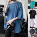 For Daily Wear Men's Oversized Tee Solid Color Shirt Casual Wear Round Neckline