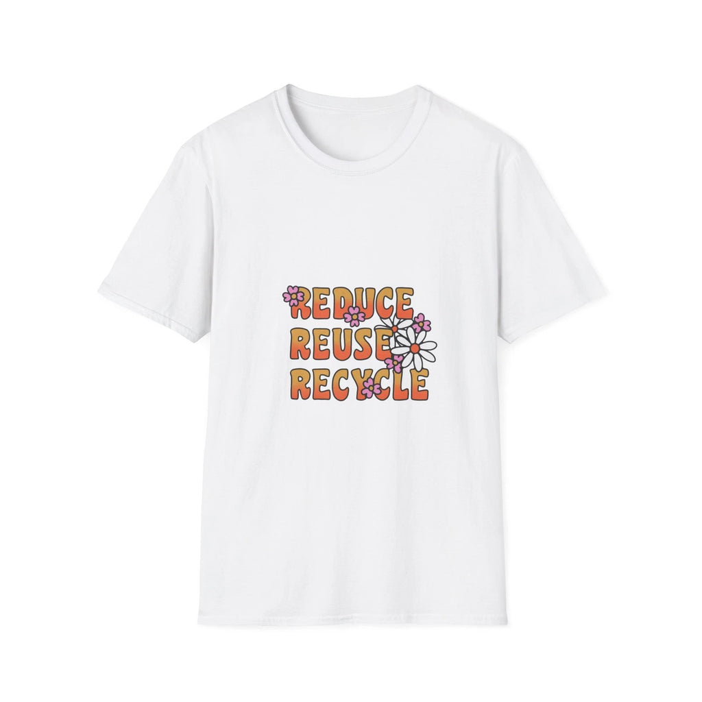 Reduce Reuse Recycle T-Shirt | Retro Floral Eco Slogan