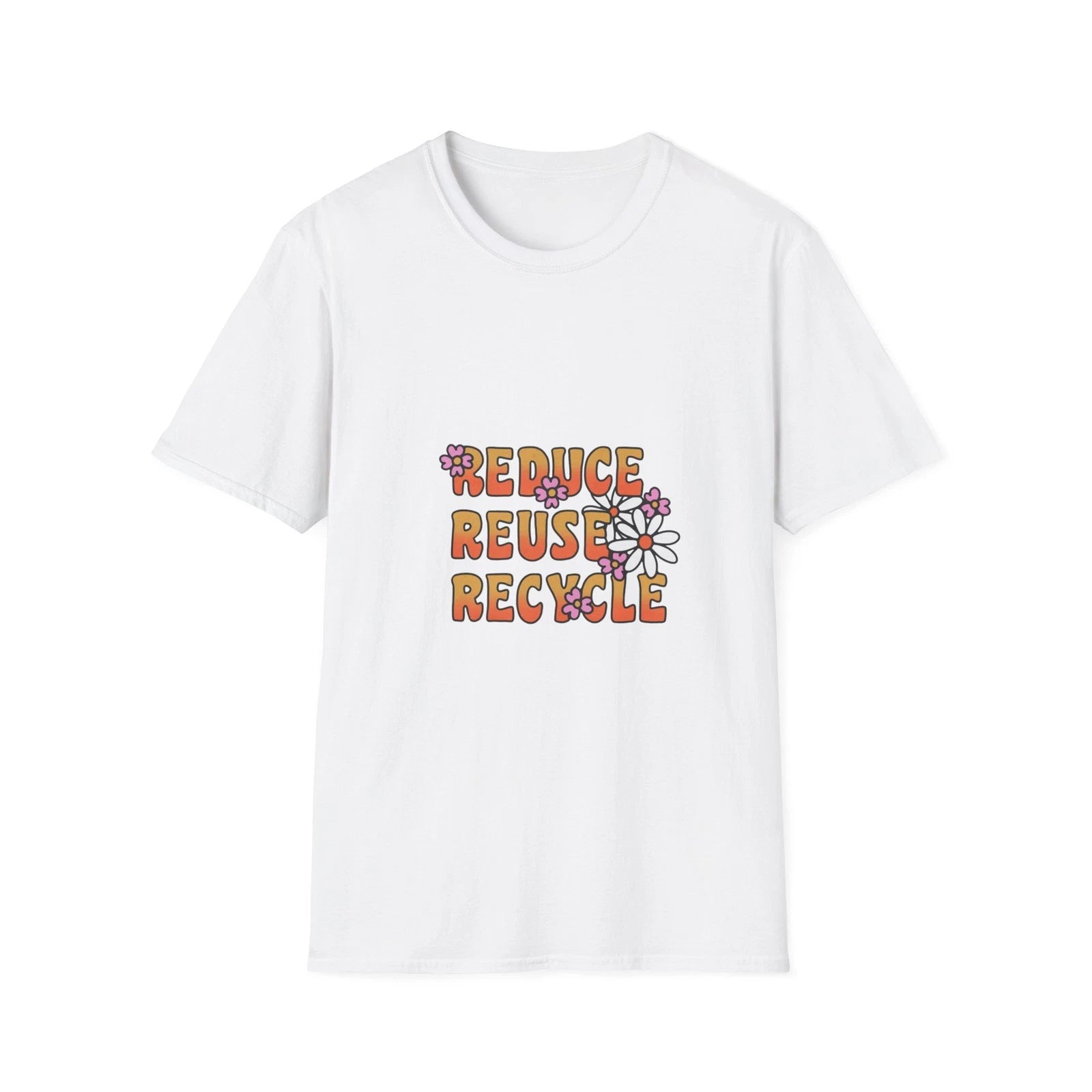 Reduce Reuse Recycle T-Shirt | Retro Floral Eco Slogan