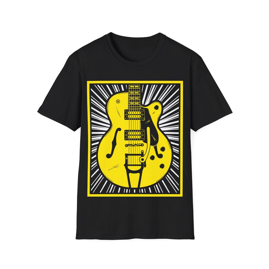 Retro Guitar T-Shirt, Guitarist Regular Fit Tee, Rock Music Fan Gift