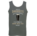 GUINESS VEST Mens Hello Darkness My Old Friend Beer Alcohol Drunk BBQ Tee Top