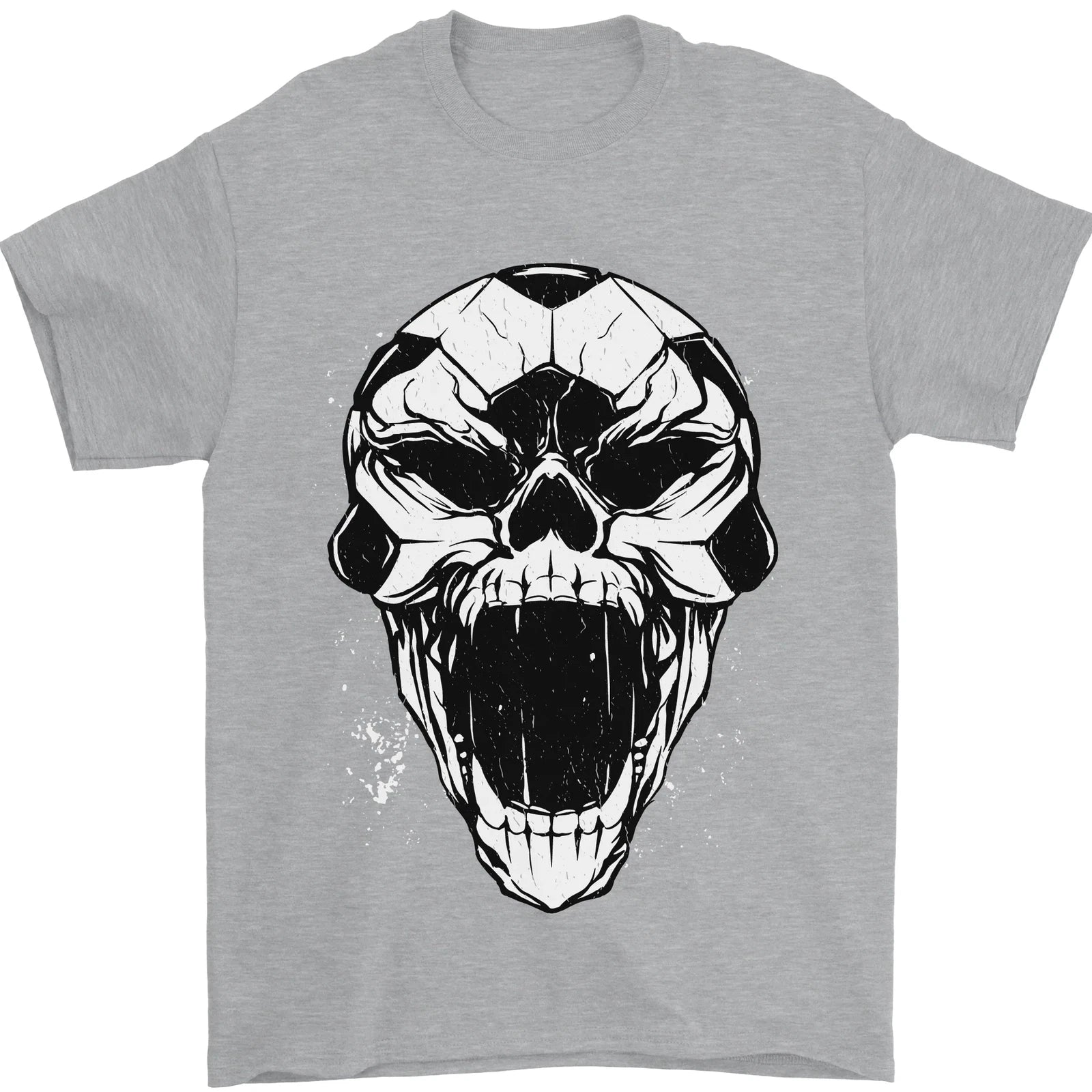 A Football Skull Soccer Footy Mens T-Shirt 100% Cotton