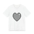 Unisex Jersey Short Sleeve Tee Cute Retro 8-Bit Pixel Art Gamer Gray Heart