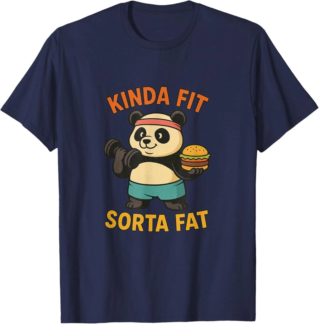 Kinda Fit Sorta Fat Funny Gym Cute Panda Unisex T-Shirt