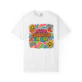 Main Character Energy T-shirt | Retro Funk Skull Checkerboard Pop Art