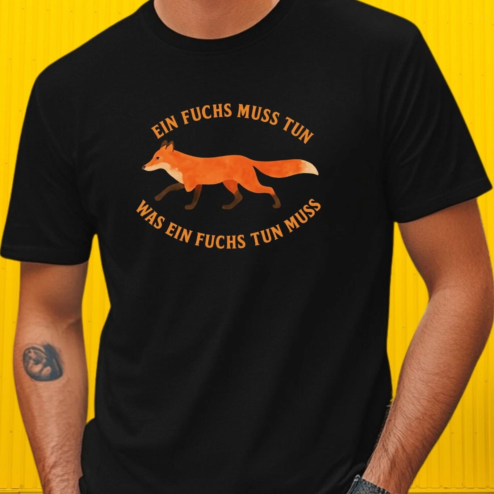 Mens Funny Fox Saying Motif Cotton T-Shirt Size XS to 5XL