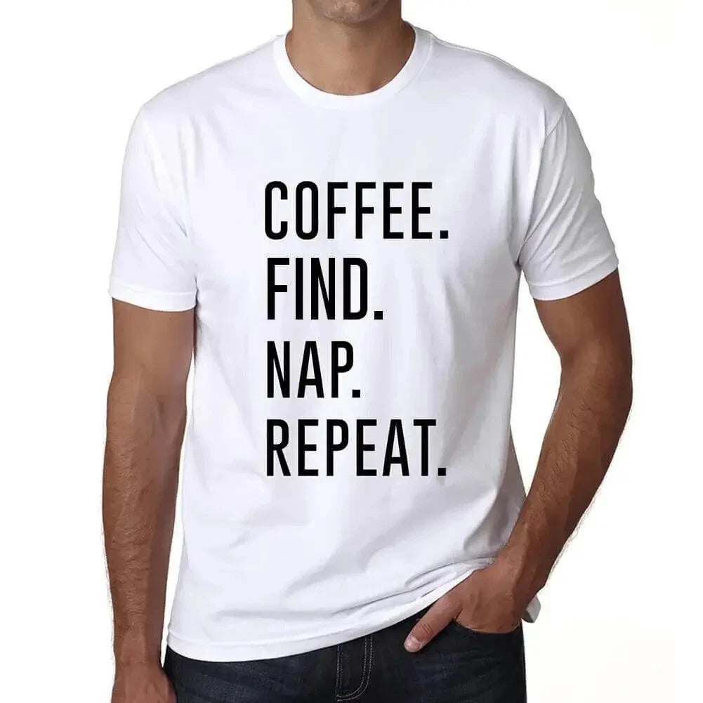 ULTRABASIC men's t-shirt coffee find nap repeat coffee find nap repeat