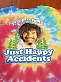 Bob Ross No Mistakes Just Happy Accidents Tie Dye T-Shirt Unisex Adult Medium M