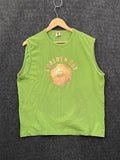 Bikkembergs Mens XL Tank Top Green Graphic Soccer Streetwear Sleeveless
