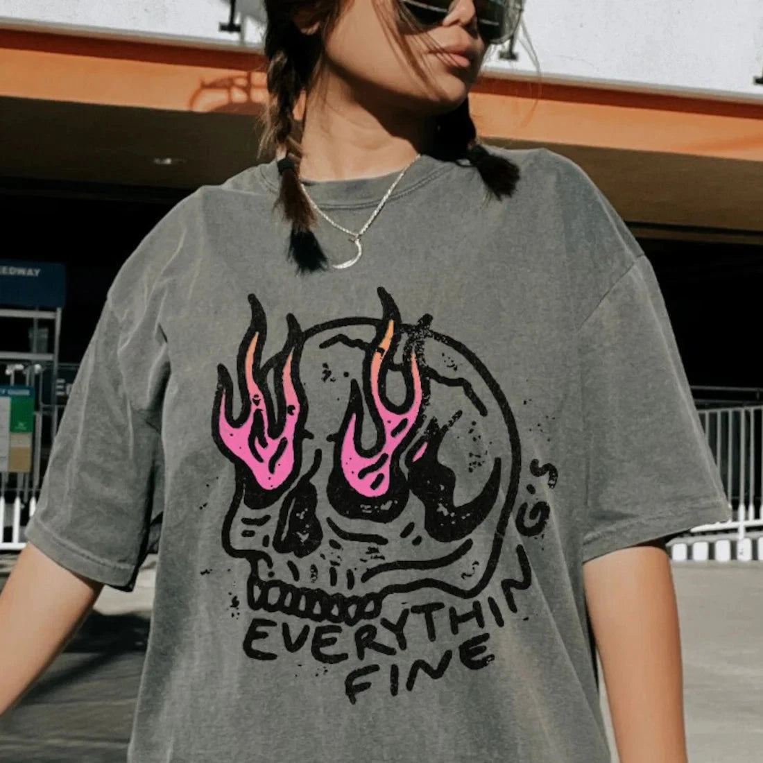 Everything is Fine Shirt, Retro Grunge Shirt, Sarcastic Shirt, Funny