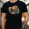 Mens Funny Brown Bear Print Cotton T-Shirt Size XS to 5XL