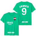 Personalized Unisex Iraq T Shirt Custom Name And Number Soccer Tee For Fans