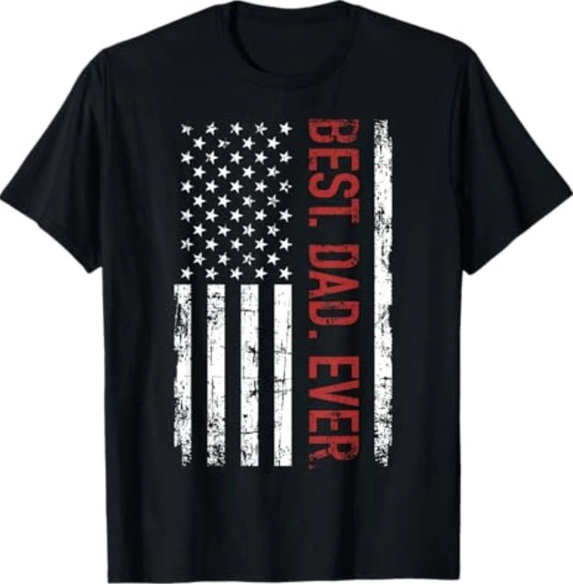 Best dad ever US american flag gift for father's day Short Sleeve T-Shirt