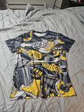 Black And Yellow 2 Xl Street Art Style T Shirt For Men