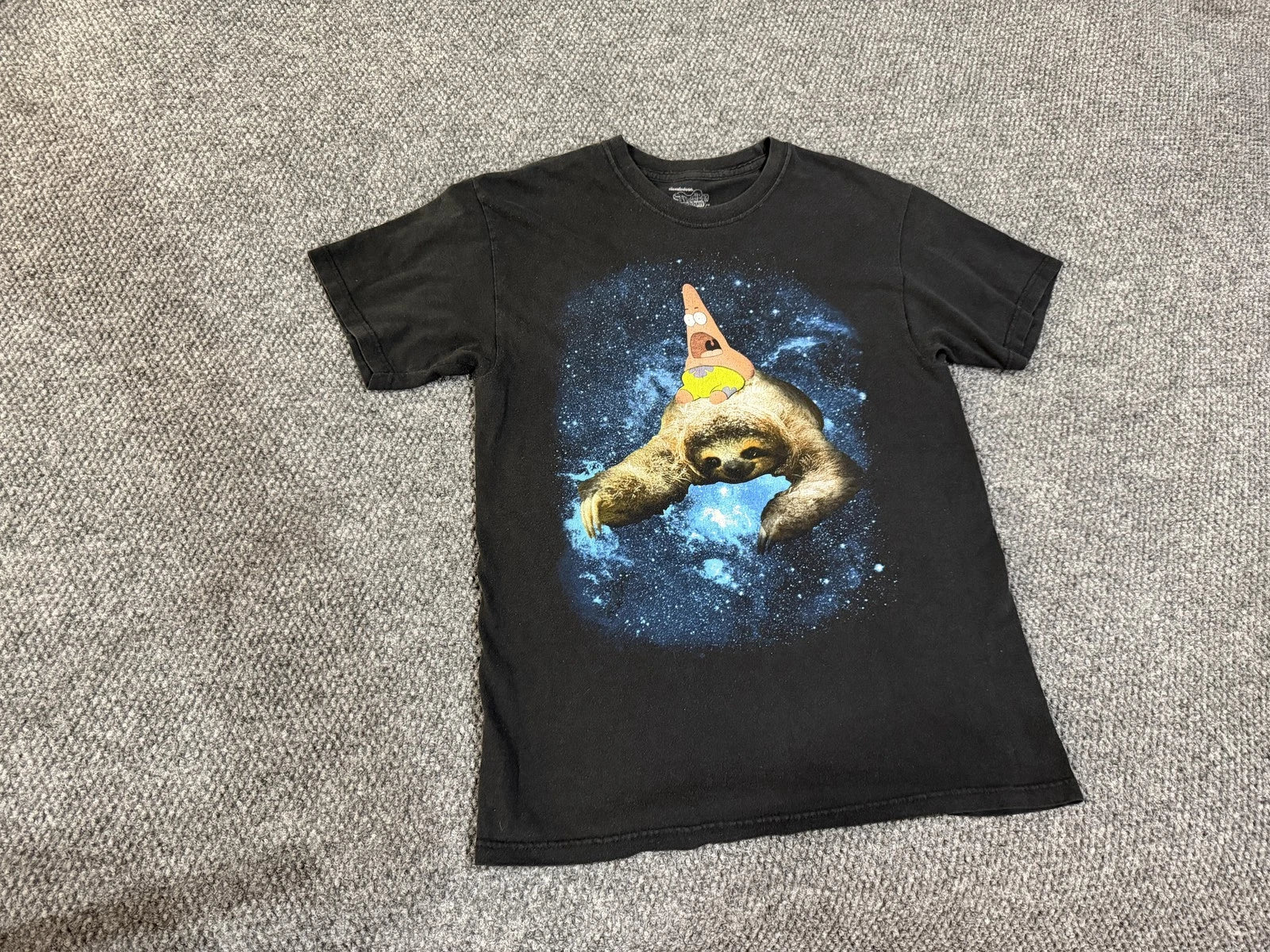 SpongeBob SquarePants Shirt Teens Medium Black Patrick Sloth Graphic Tee T-Shirt