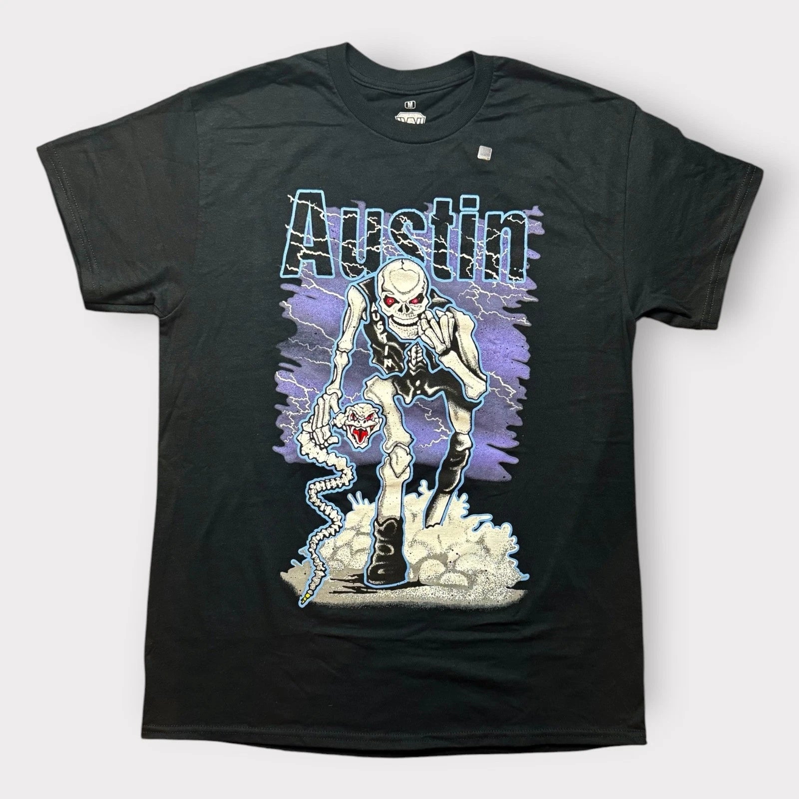 WWE Legends Stone Cold Steve Austin Bad To The Bonz Black Graphic T-Shirt Mens M