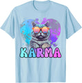 Cute Funny Cat Lover Heart Shape Karma T-Shirt