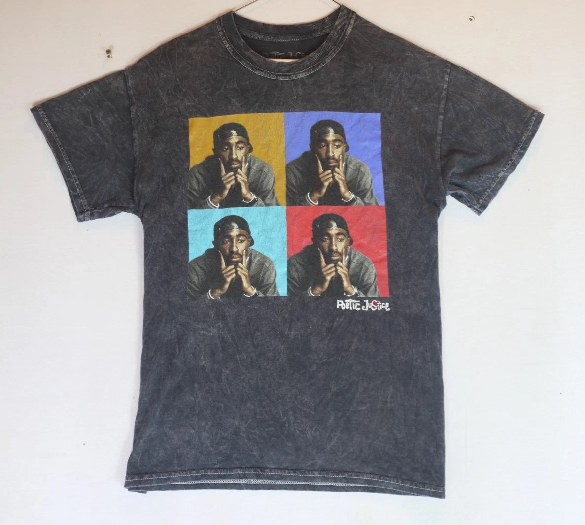 Poetic Justice Tupac Shakur Shirt | Mens Medium M | Acid Wash Pop Art 2020 Licen