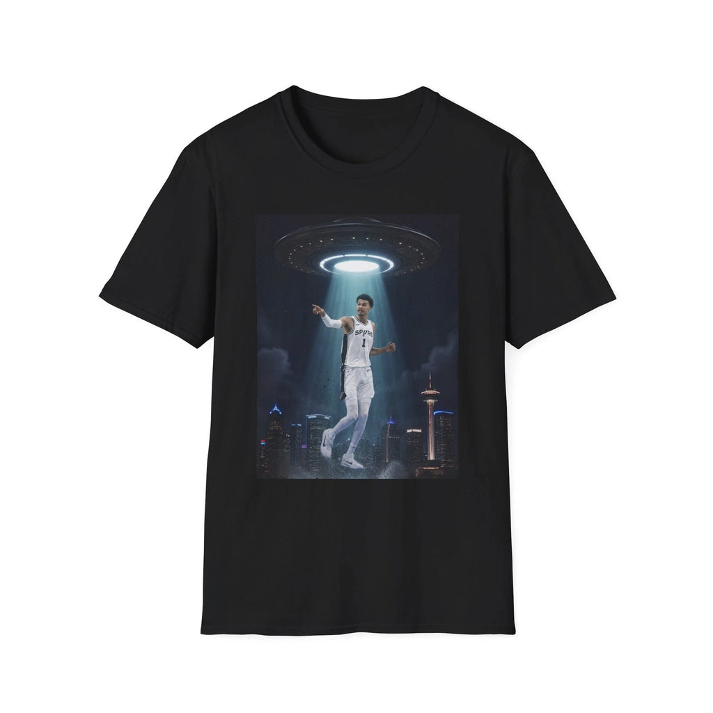 Wemby Under UFO Beam T-Shirt | Alien Abduction Court