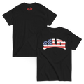 SALEM WITCH HOUSE BAND COLLEGIATE TEE BLACK/USA FLAG S4LEM MERCH RARE