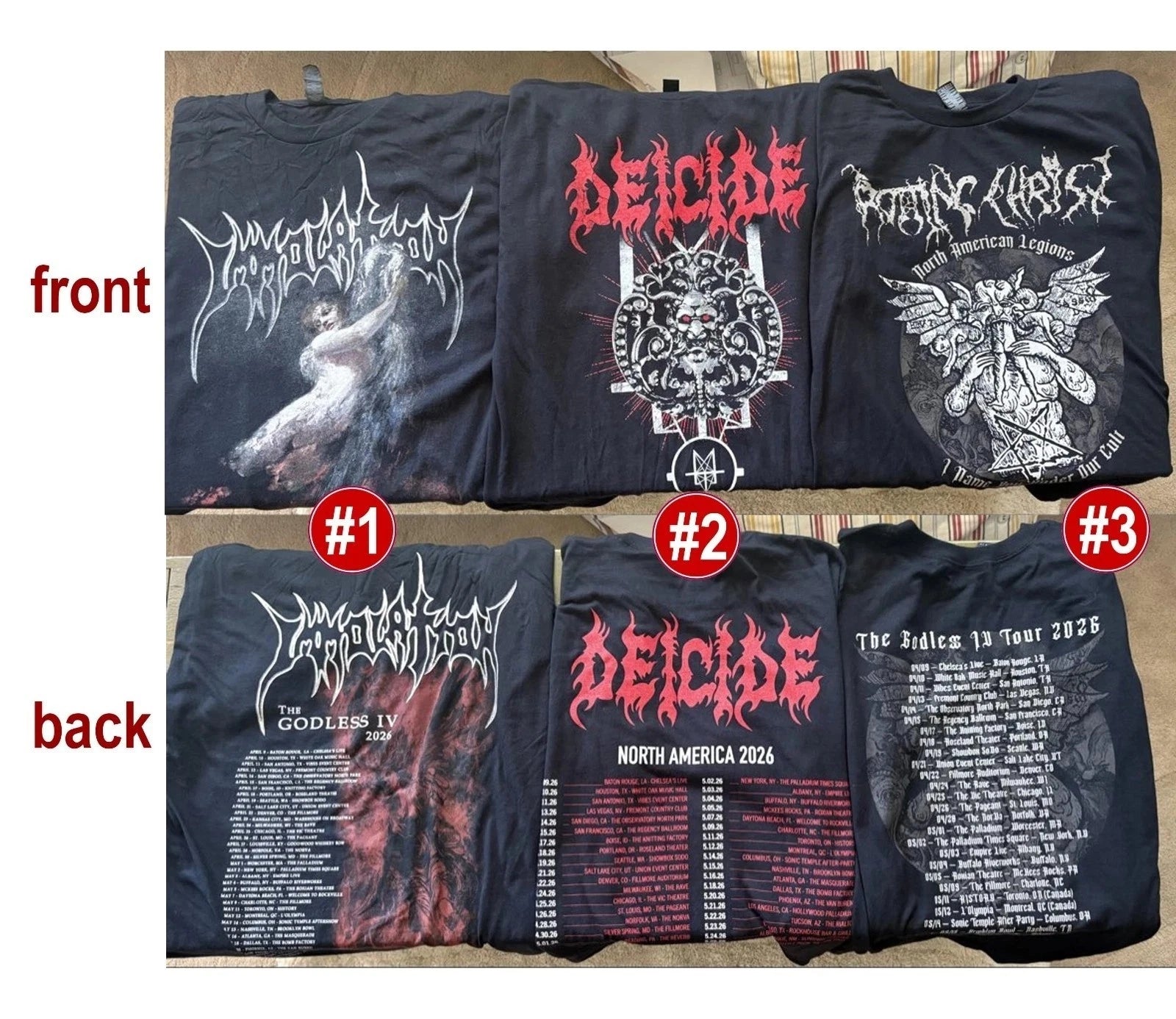 NEW - Immolation Band The Godless IV 2026 Tour Merch reprint T-Shirt
