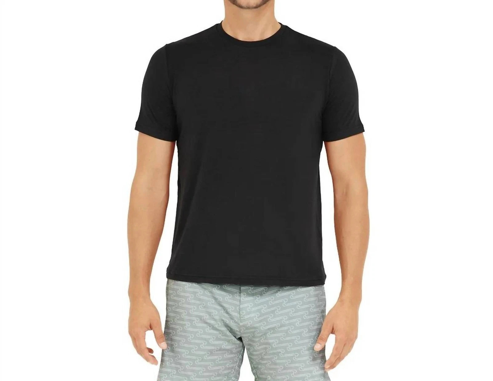 Somewhere Sunny Men's Upf 50+ Bamboo Everyday T-Shirt Black