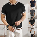 Men's Slim Fit Knitted Top Short Sleeve O Neck for Daily Spring Summer Use