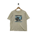 Vintage THE SLOW LIFE Modern Streetwear Thrashed Tee Shirt Top Natural