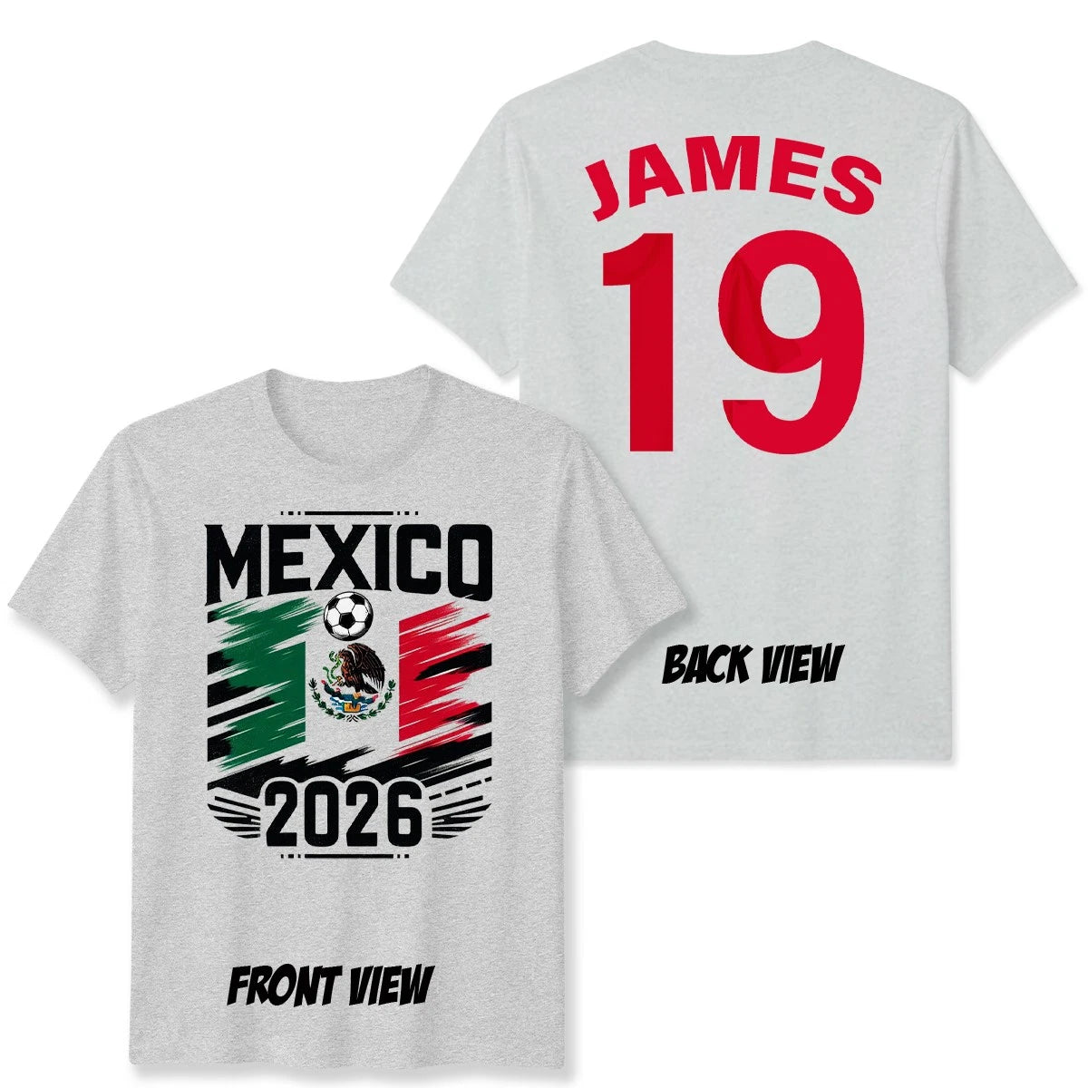 Mexico Personalized Custom Name And Number Unisex T Shirt Game Day Football Top