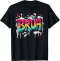 Bruh Graffiti Funny Saying Street Art Meme Men Boys Kids T-Shirt