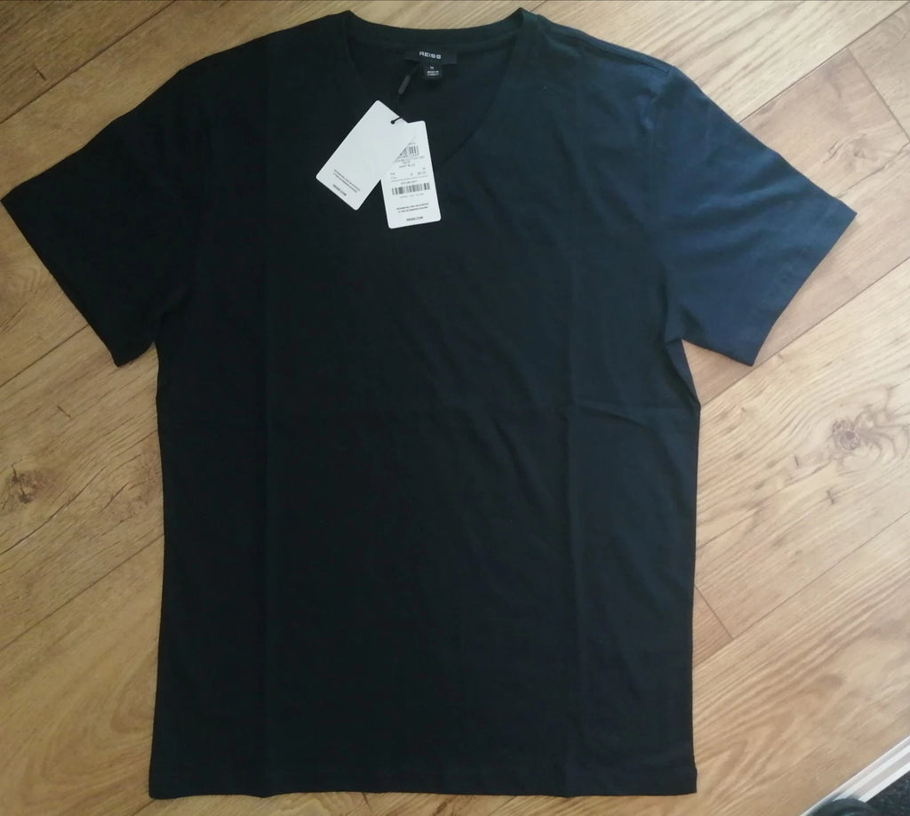 Reiss navy v neck cotton t shirt, New Size Medium,