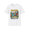 T-Shirt — "Wanted Balls Up" Retro Soccer Graphic Tee