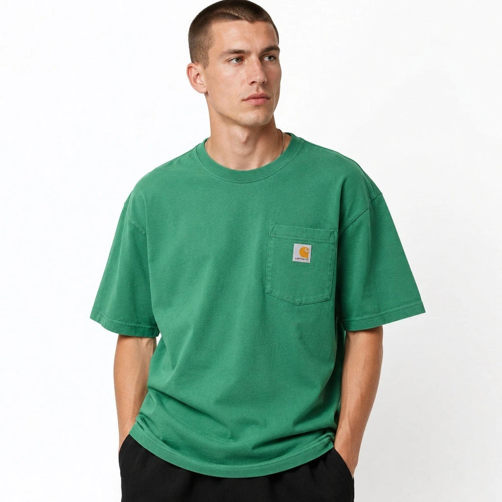 Carhartt Shirt Mens 2XL Loose Fit Short Sleeve K87 Pocket Tee Green Extra Large