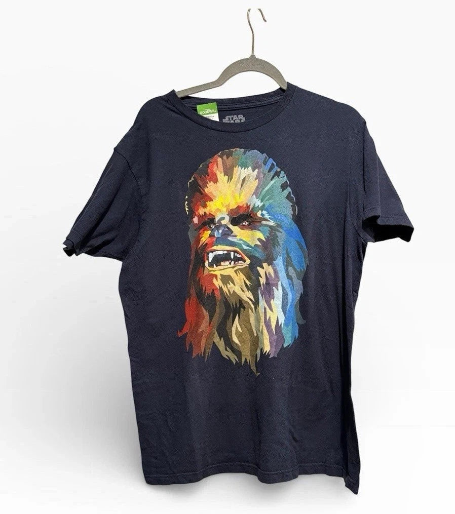 Star Wars Chewbacca Pop Art T-Shirt Mens Large Wookiee Graphic Tee Disney NWOT