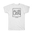 Gift T-Shirt : AUBURN Alabama Square Modern Minimalist Font
