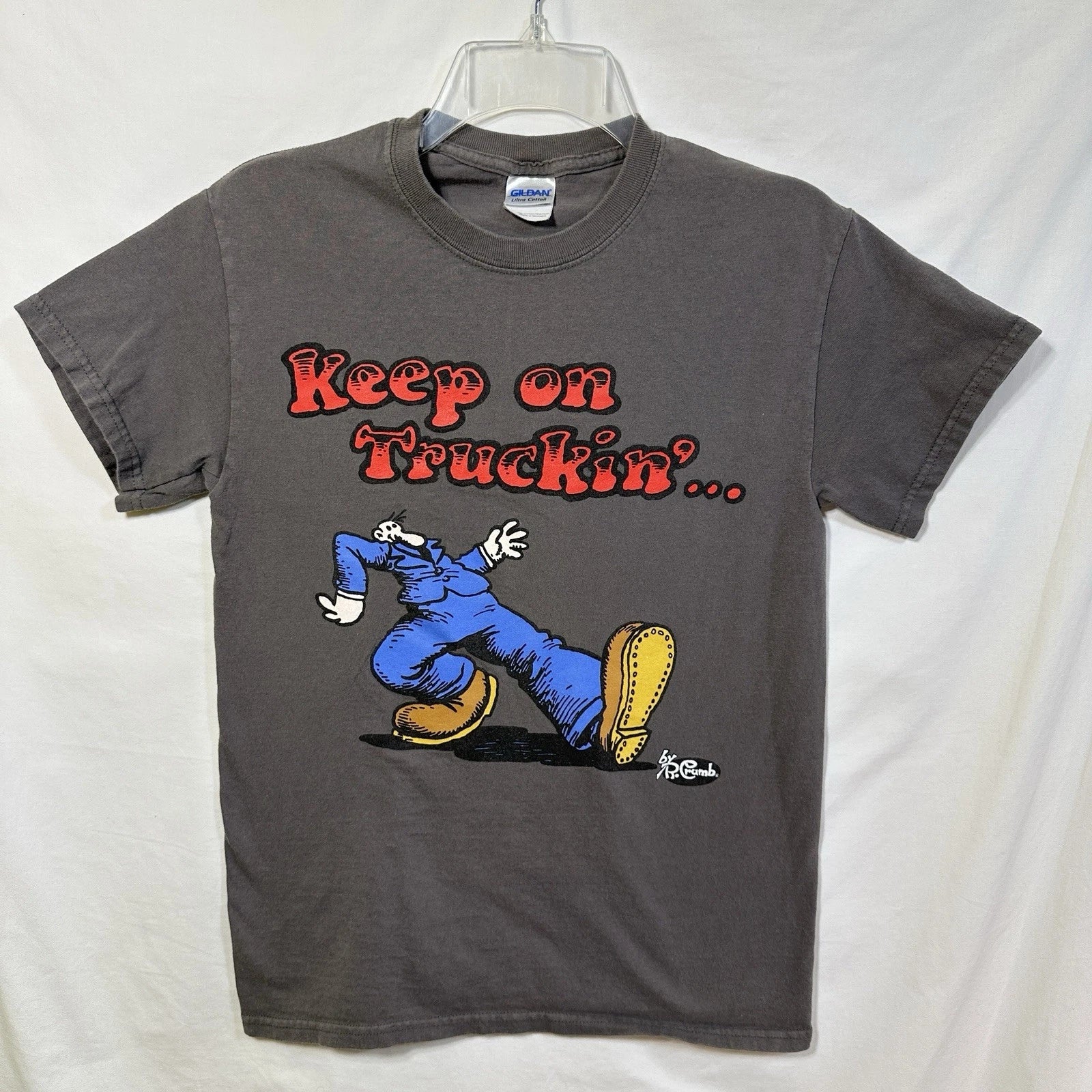 Retro Keep on Truckin' R. Crumb Small Graphic T-Shirt Genuine KOT Apparel 70's
