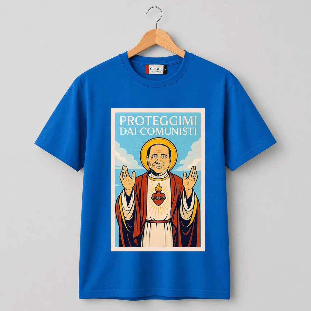 Berlusconi “Protect Me from the Communists” T-Shirt - Men’s Ironic T-Shirt