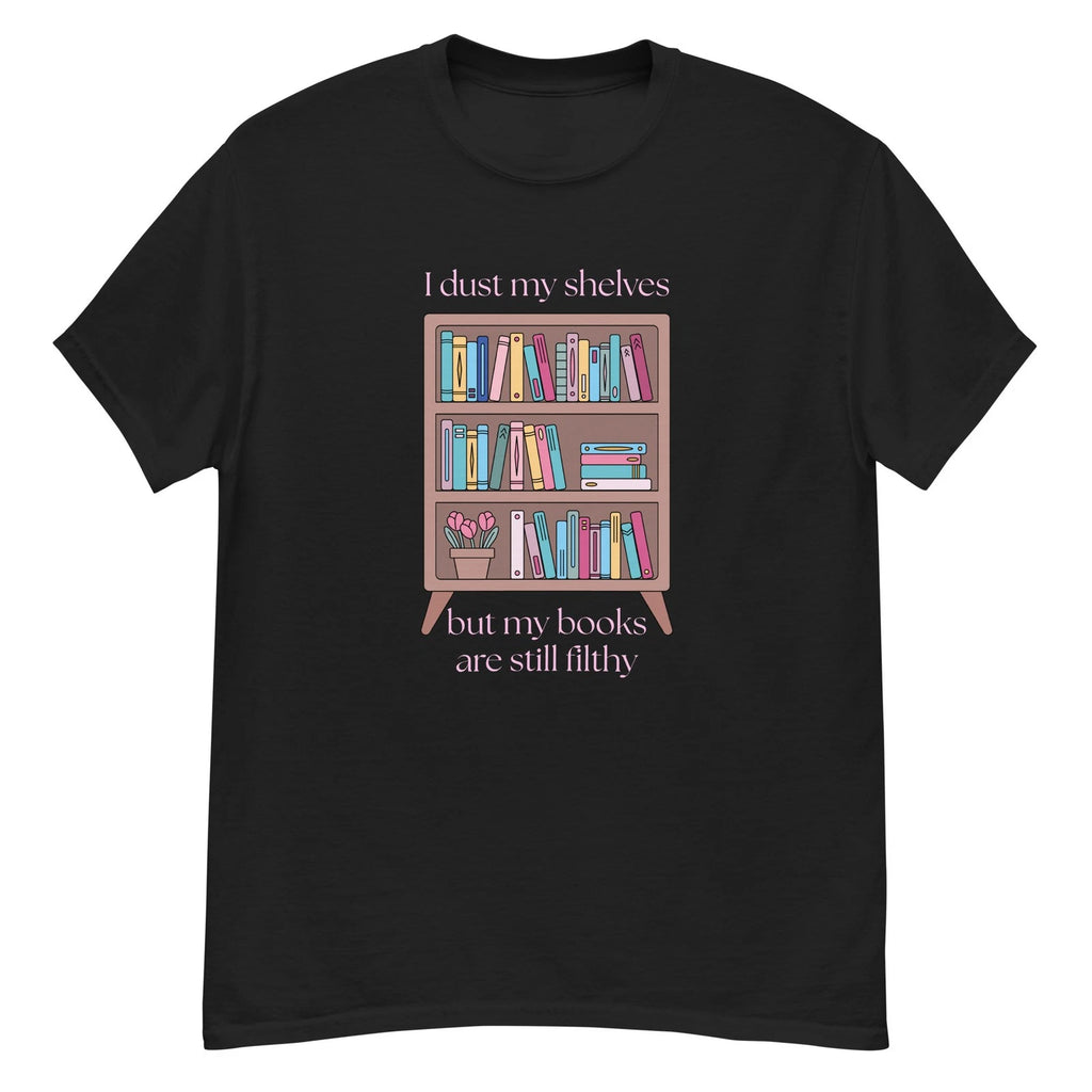Smut Books Shirt Unisex Black Tee Funny Bookshelf