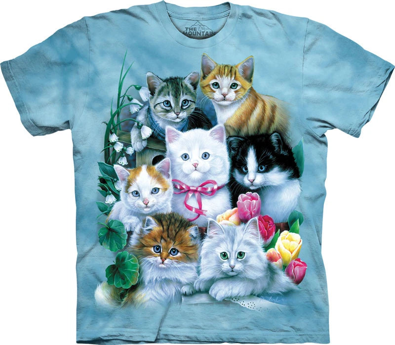 Cats Blue Kittens Purr Meow Kitty Feline Cute Cotton The Mountain T-Shirt S-3X