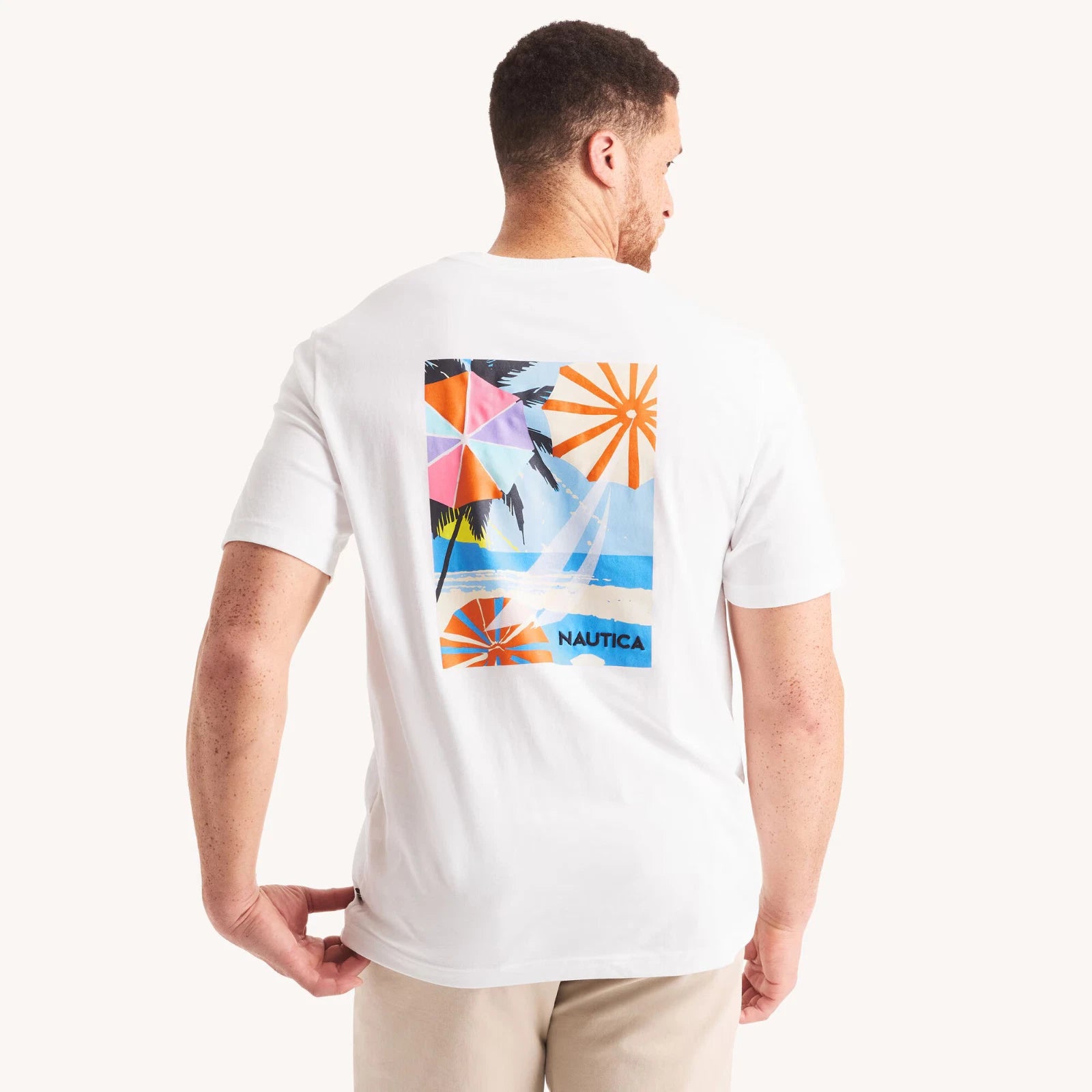 Nautica Big & Tall "Keep Calm" White Graphic S/S T-Shirt Size 3XLT, XXXLTall