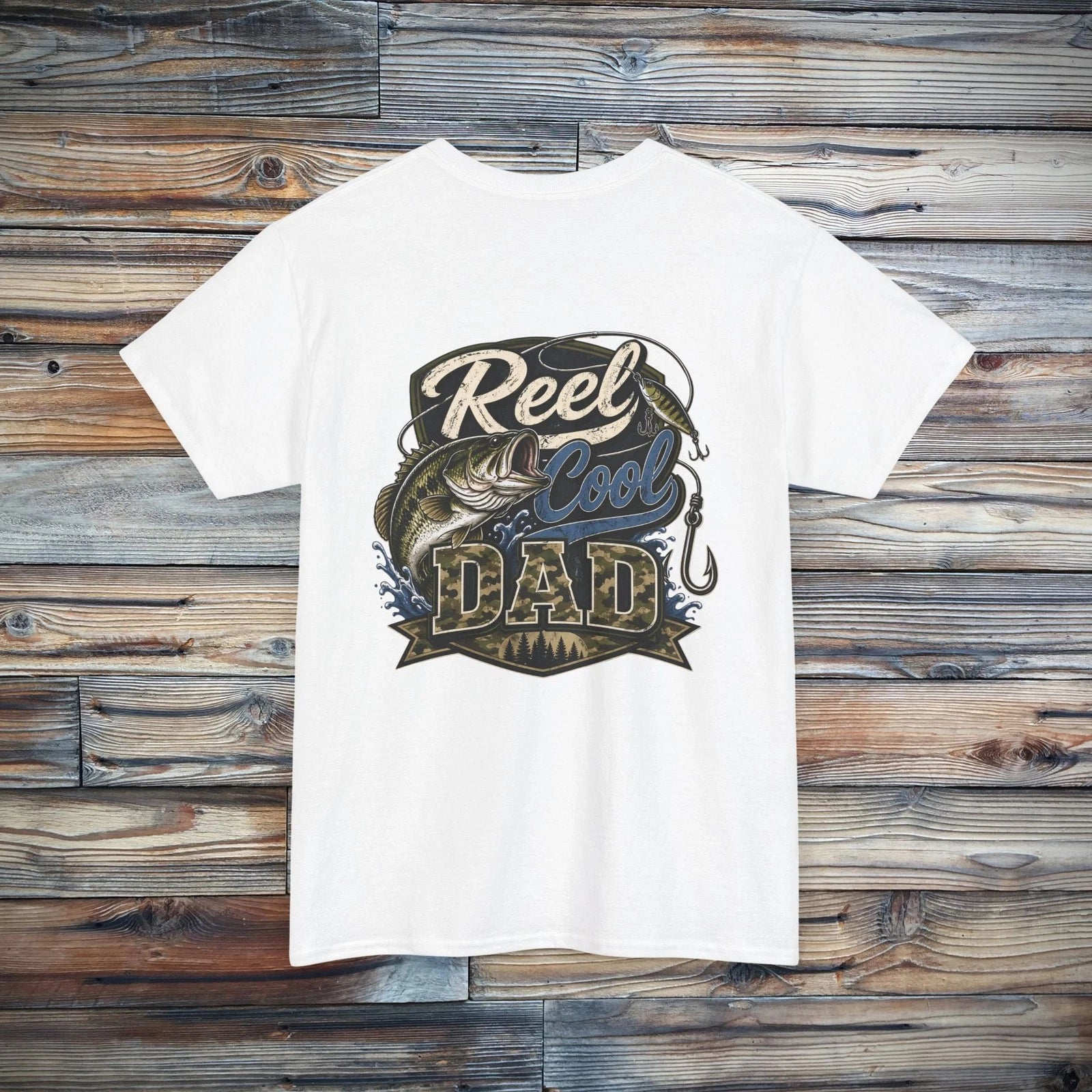 Reel Cool Dad T-Shirt | Fishing Dad Shirt, Bass Fish Design